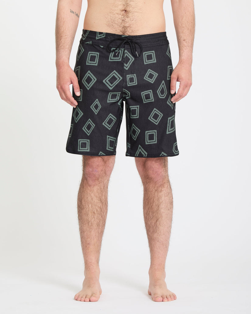Boardshort Contact Scallop Stoney 19" - Black