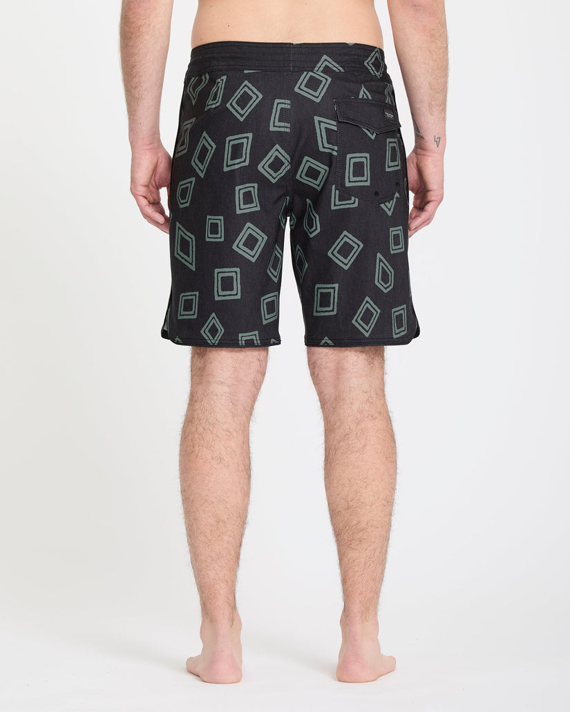Boardshort Contact Scallop Stoney 19" - Black
