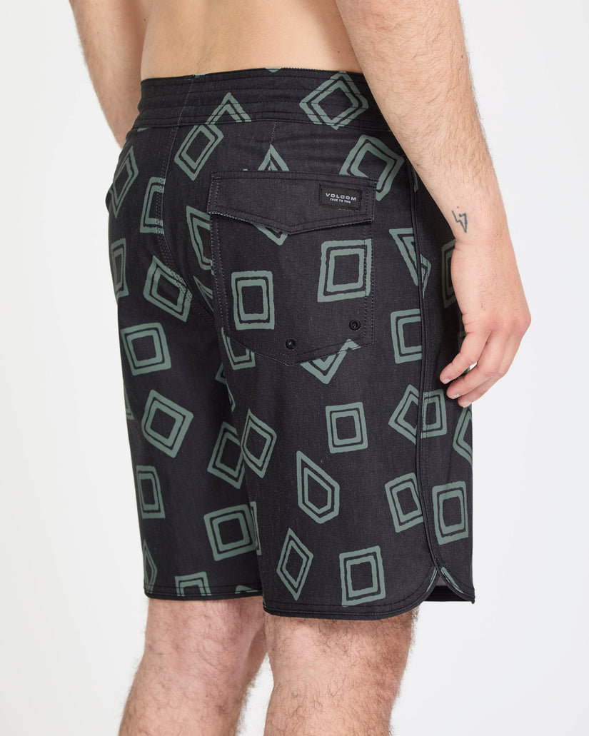 Boardshort Contact Scallop Stoney 19" - Black
