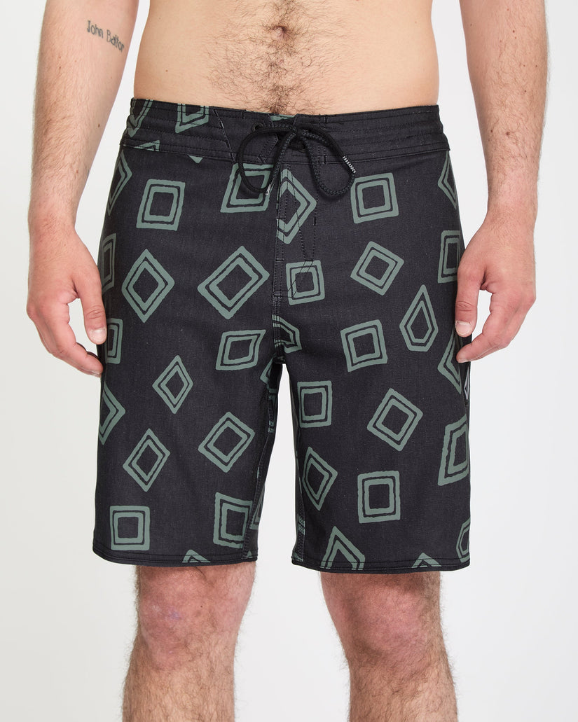 Boardshort Contact Scallop Stoney 19" - Black