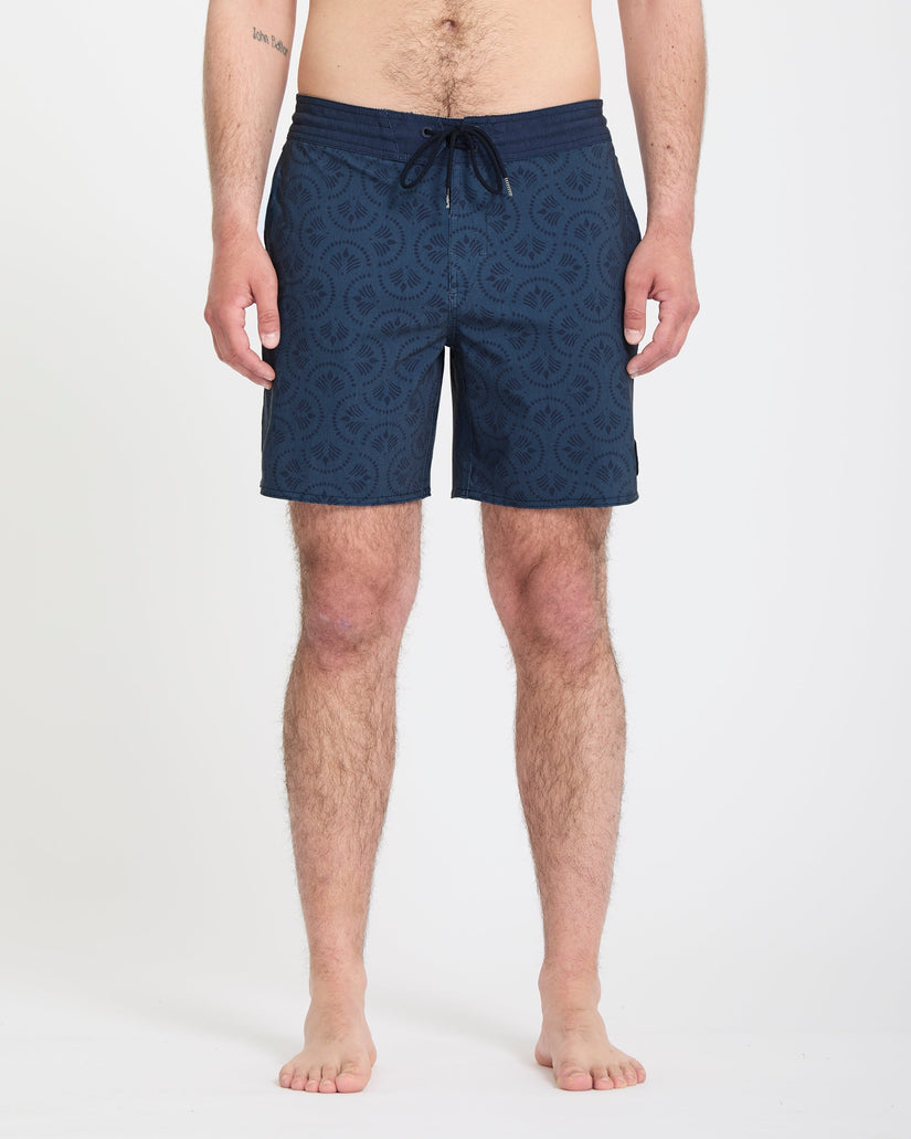 Boardshort Psych Cotton Stoney 17" - Midnight Blue