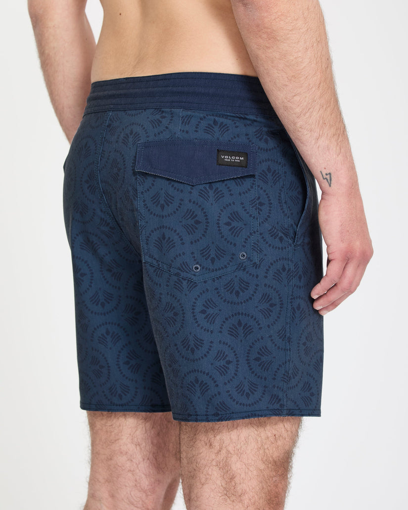 Boardshort Psych Cotton Stoney 17" - Midnight Blue