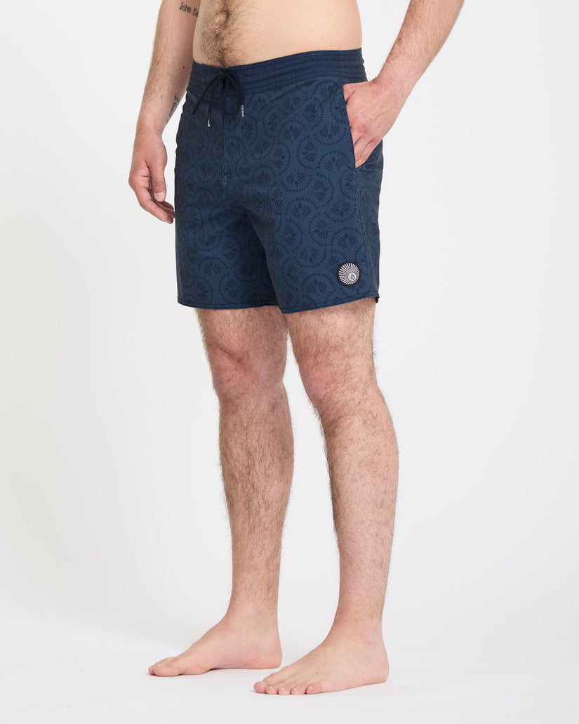 Boardshort Psych Cotton Stoney 17" - Midnight Blue