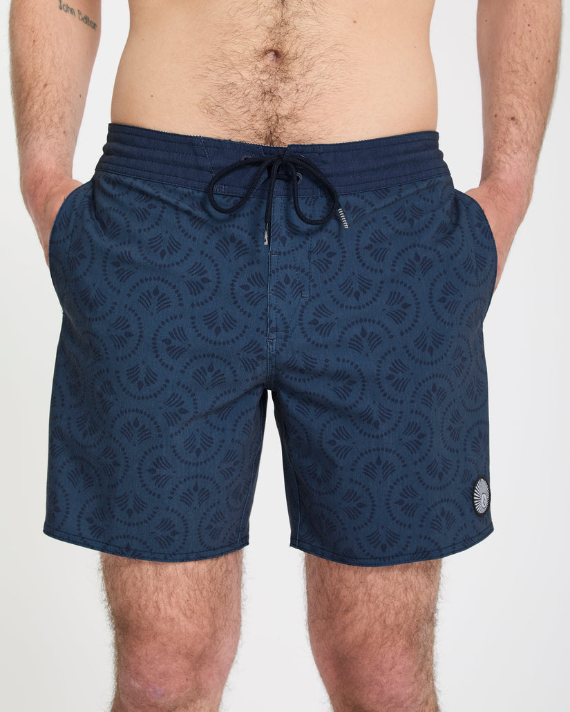 Boardshort Psych Cotton Stoney 17" - Midnight Blue