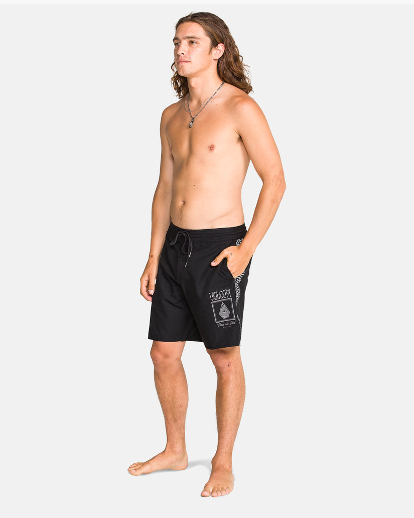 Boardshort Yewster Loose Stoney 18" - Black