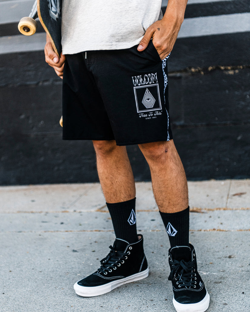 Boardshort Yewster Loose Stoney 18" - Black