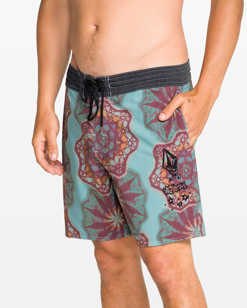 Boardshort Pcs Star Shields Stoney 18" - Black