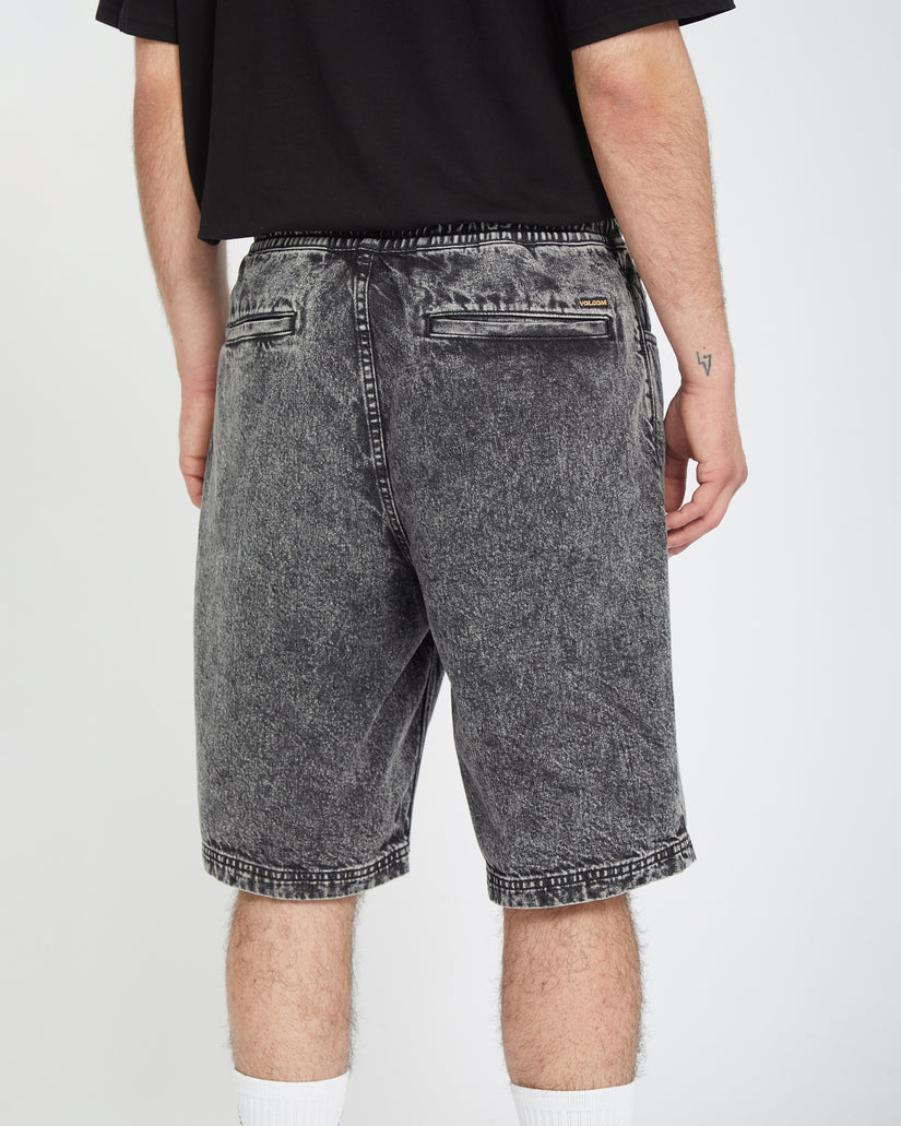 Short Freazy Loose Elasticated Waist 22" - LIGHT ACID BLACK