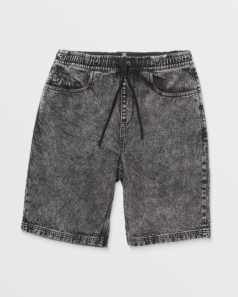 Short Freazy Loose Elasticated Waist 22" - LIGHT ACID BLACK