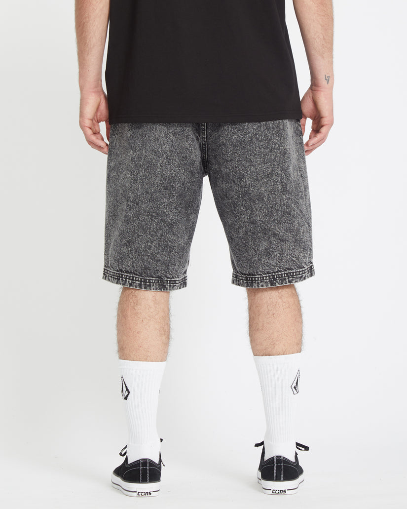 Short Freazy Loose Elasticated Waist 22" - LIGHT ACID BLACK