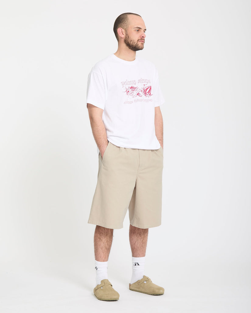 Short Chillow Pleat 24" chino - Light Khaki