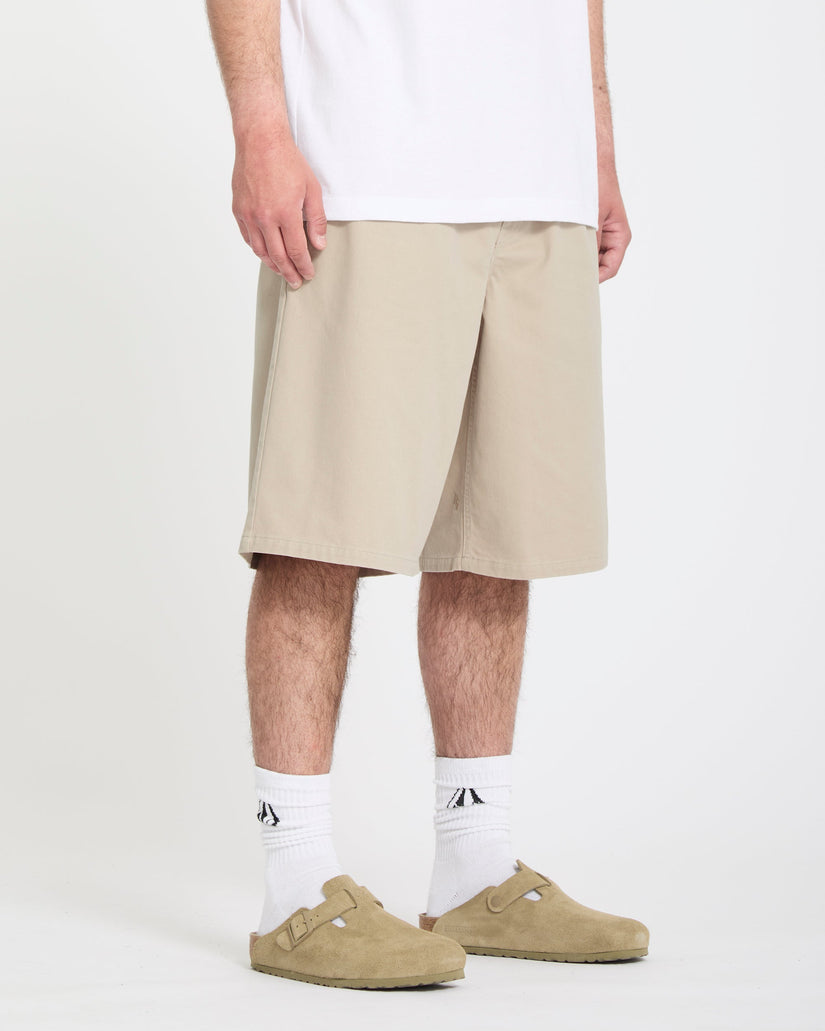 Short Chillow Pleat 24" chino - Light Khaki