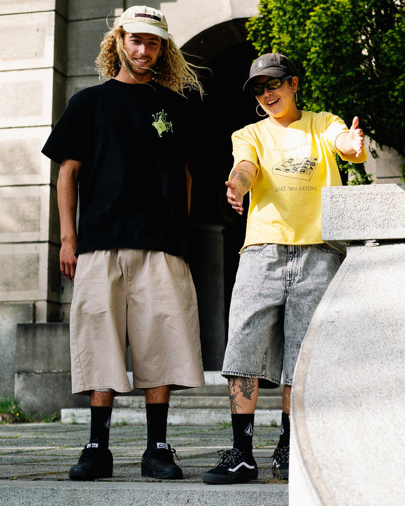 Short Chillow Pleat 24" chino - Light Khaki
