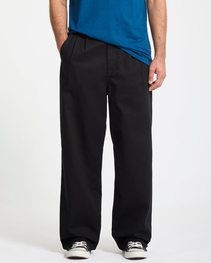 Pantalon chino Baggos Pleat - Black