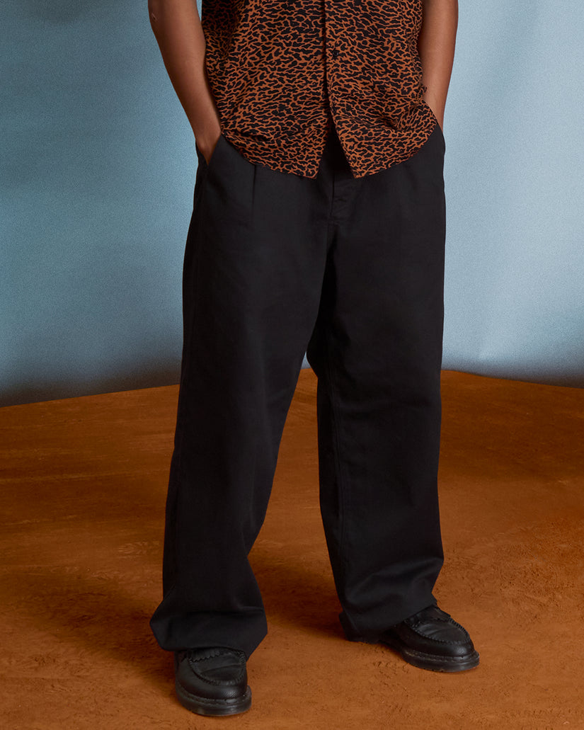 Pantalon chino Baggos Pleat - Black