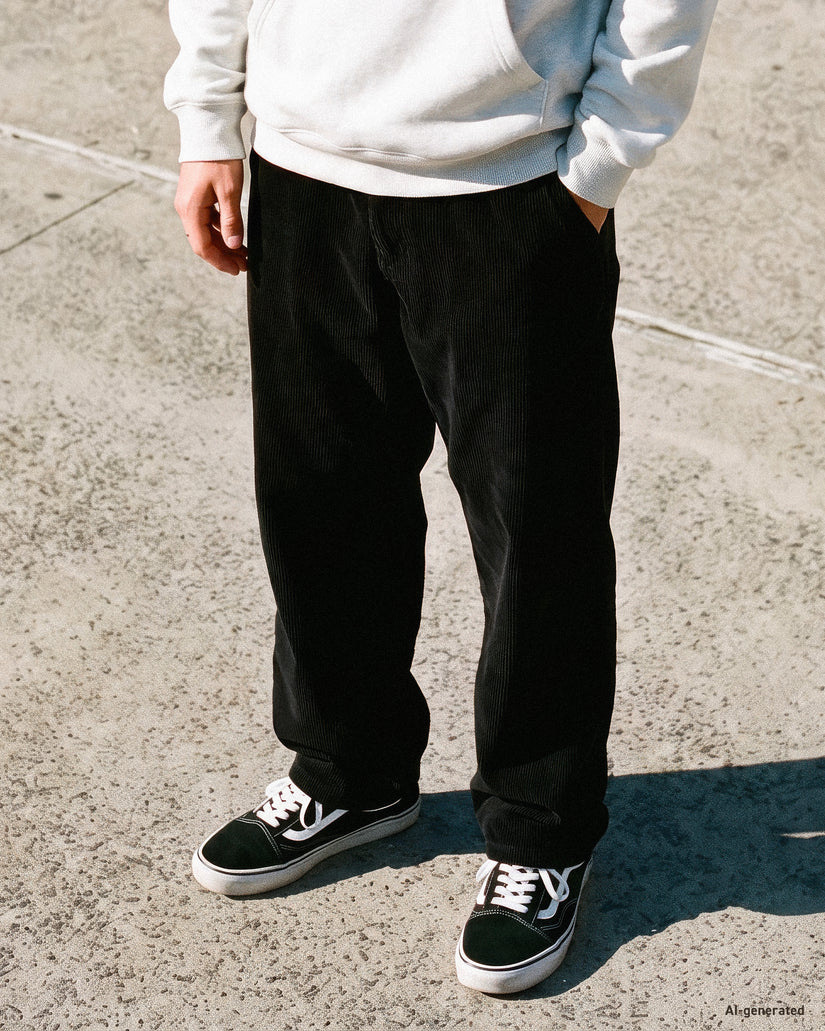 Pantalon Freazy Loose Corduroy - Black