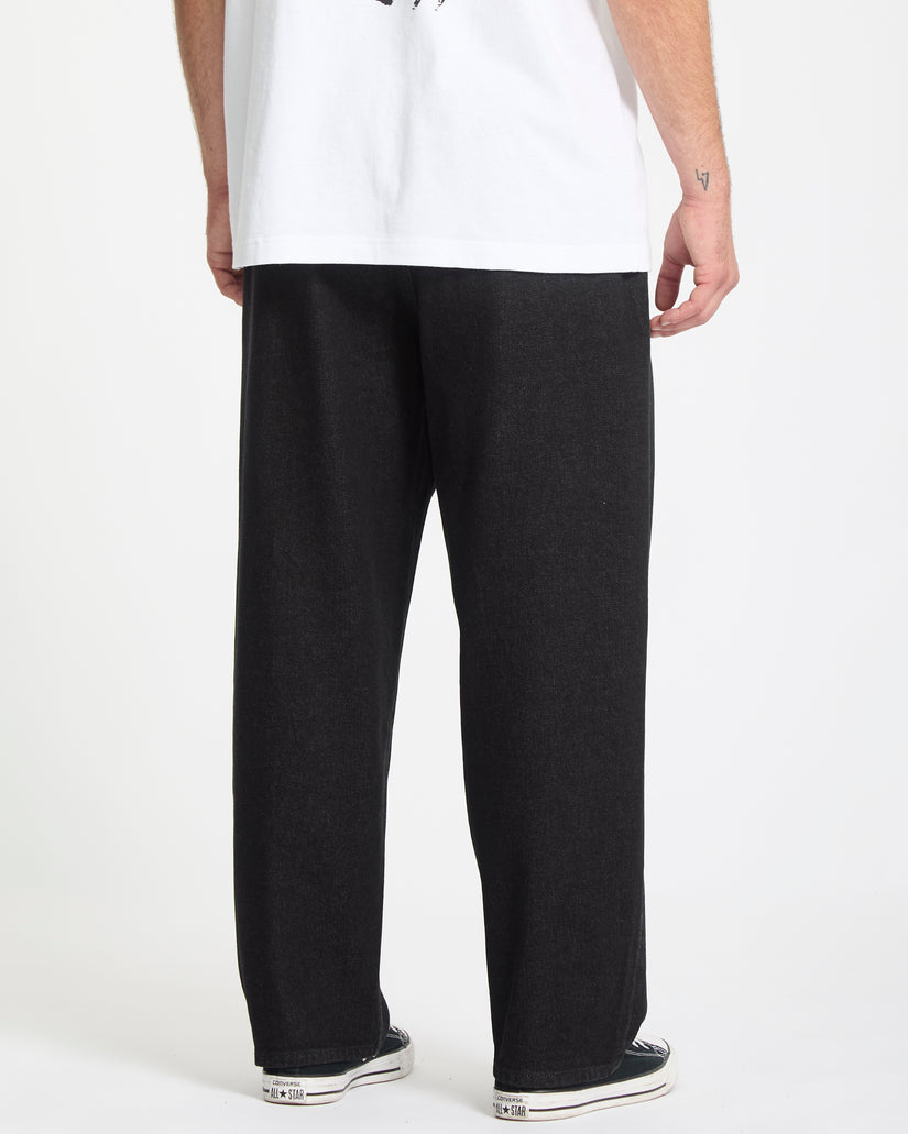 Pantalon À Taille Élastique Freazy Loose - Black Wash