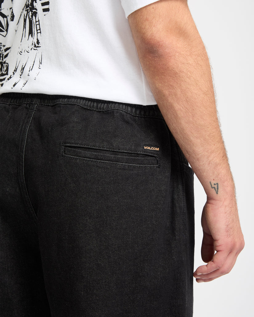 Pantalon À Taille Élastique Freazy Loose - Black Wash