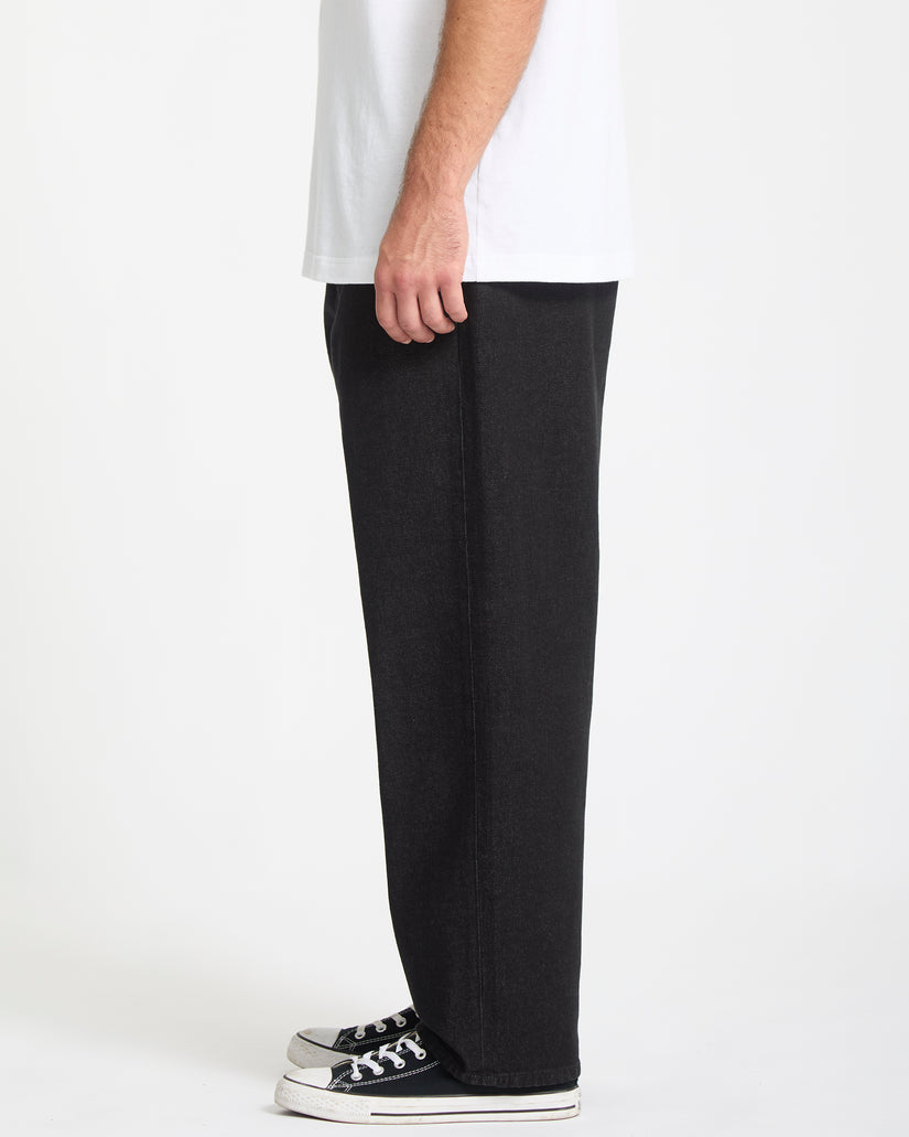Pantalon À Taille Élastique Freazy Loose - Black Wash