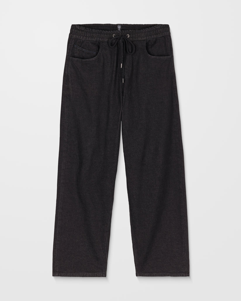 Pantalon À Taille Élastique Freazy Loose - Black Wash