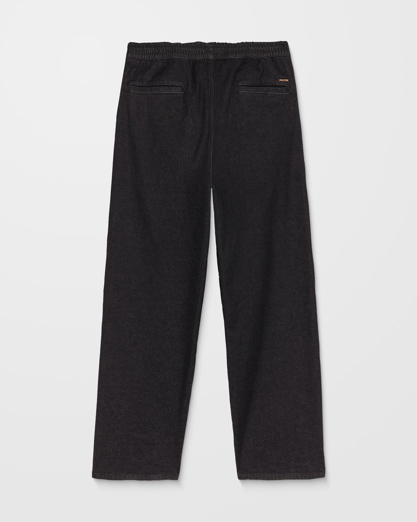Pantalon À Taille Élastique Freazy Loose - Black Wash