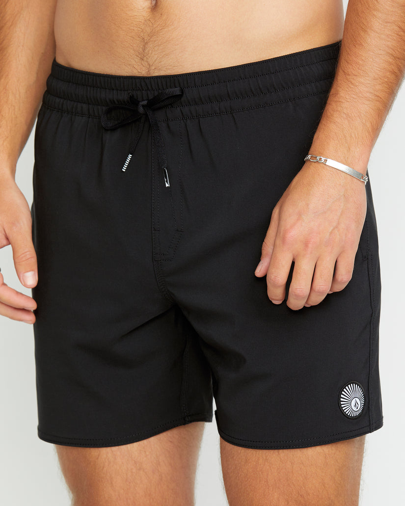 Boardshort Lido Solid Trunk 16" - BLACK