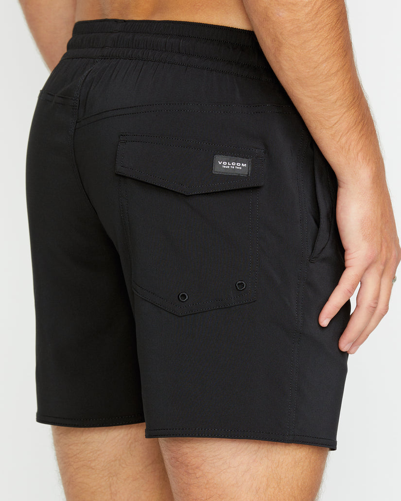 Boardshort Lido Solid Trunk 16" - BLACK
