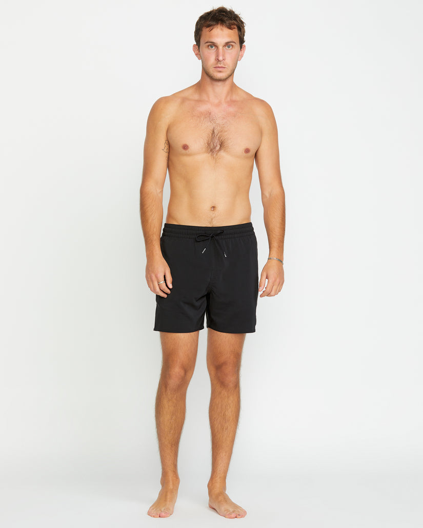 Boardshort Lido Solid Trunk 16" - BLACK