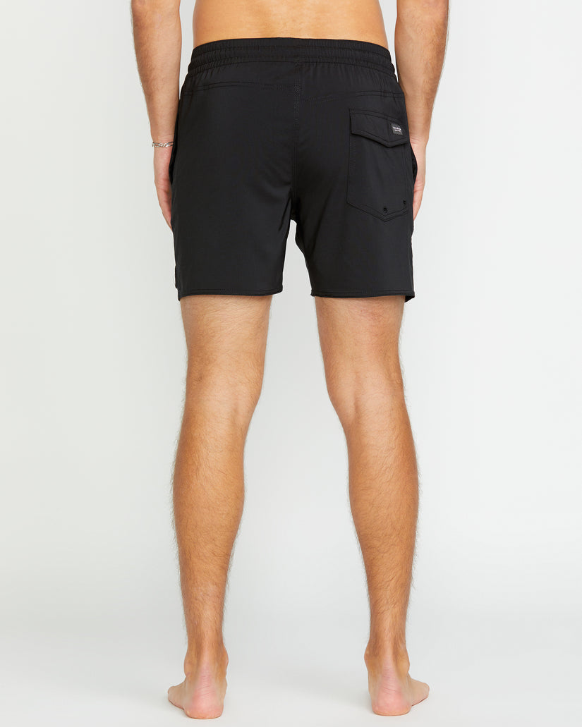 Boardshort Lido Solid Trunk 16" - BLACK