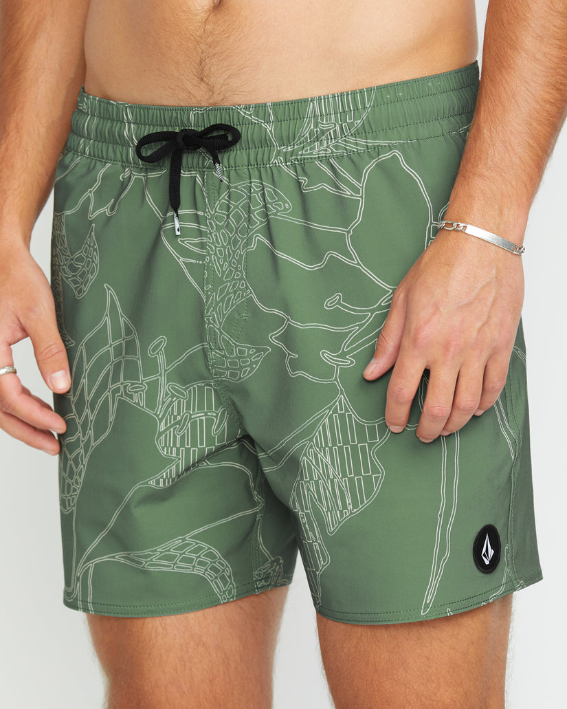 Boardshort Lido Print Trunk 16" - LIGHT OLIVE
