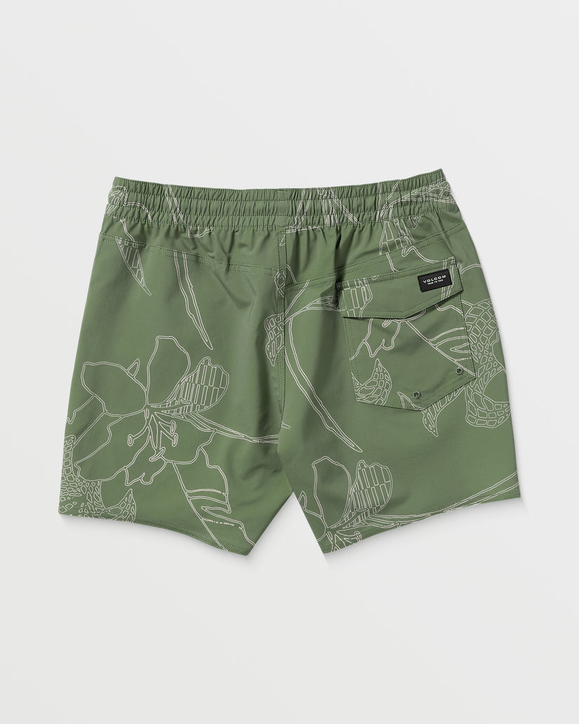 Boardshort Lido Print Trunk 16" - LIGHT OLIVE