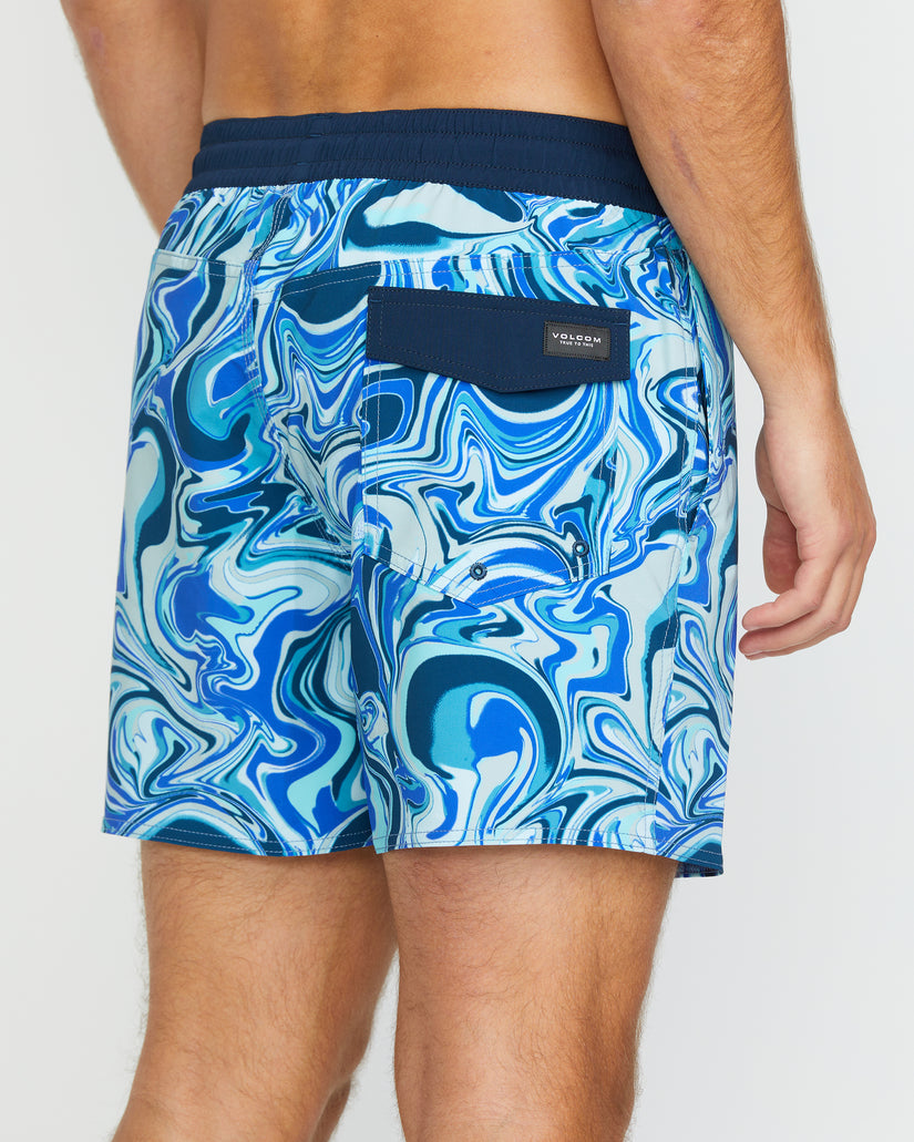 Boardshort Lido Print Trunk 16" - NAVY