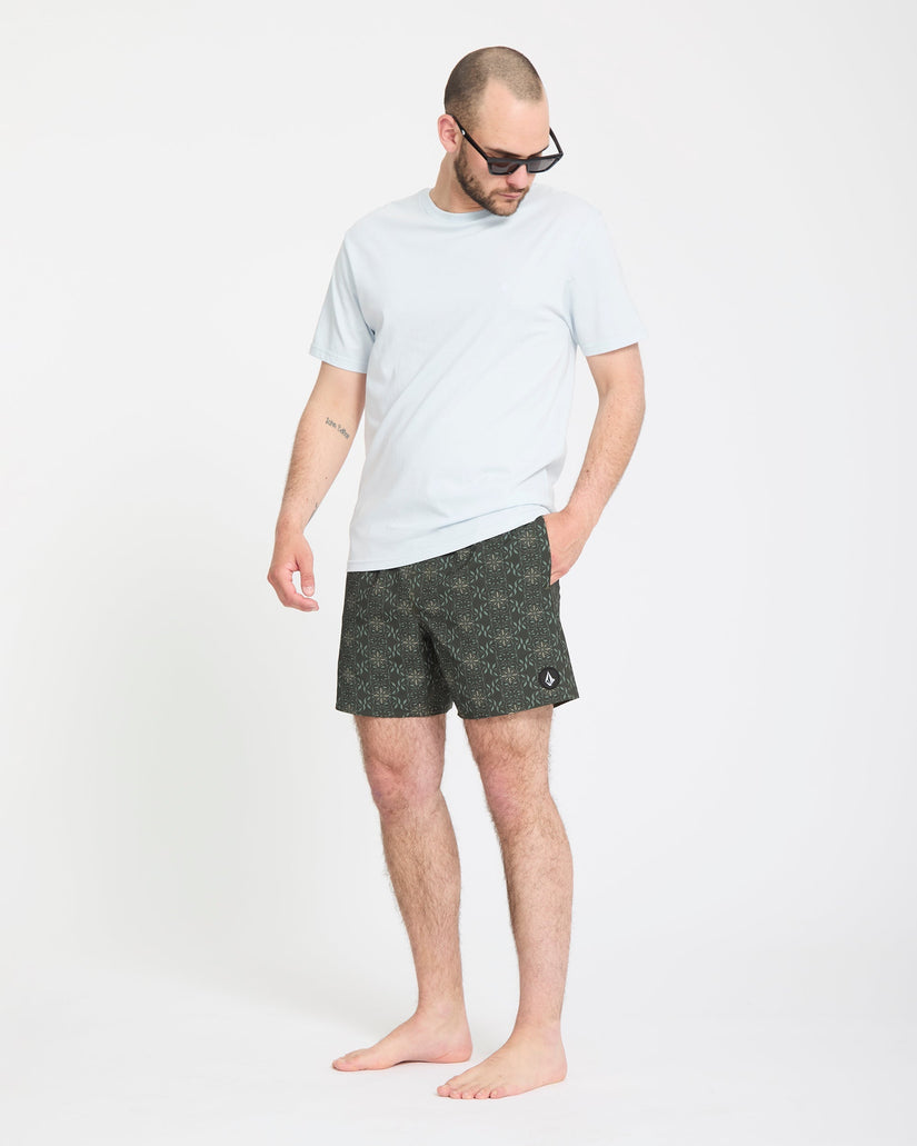 Boardshort Lido Print 16" - Squadron Green