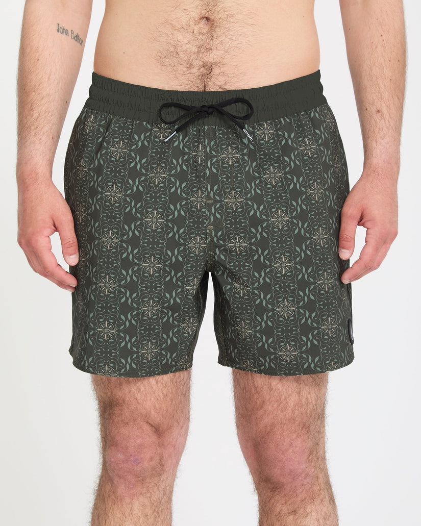Boardshort Lido Print 16" - Squadron Green