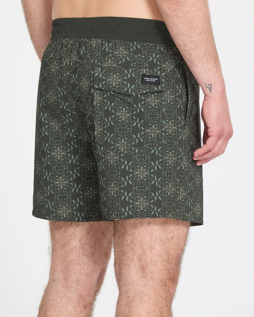 Boardshort Lido Print 16" - Squadron Green