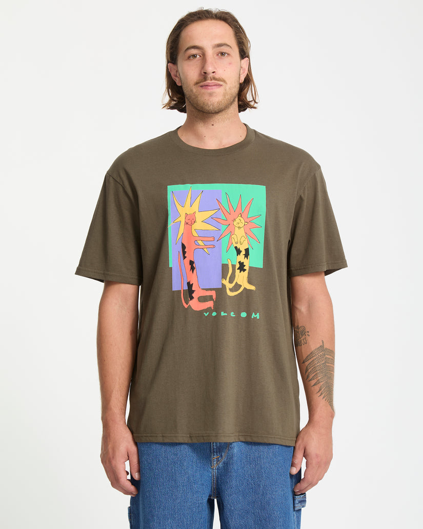 T-Shirt Longo Cats - Sage Leaf