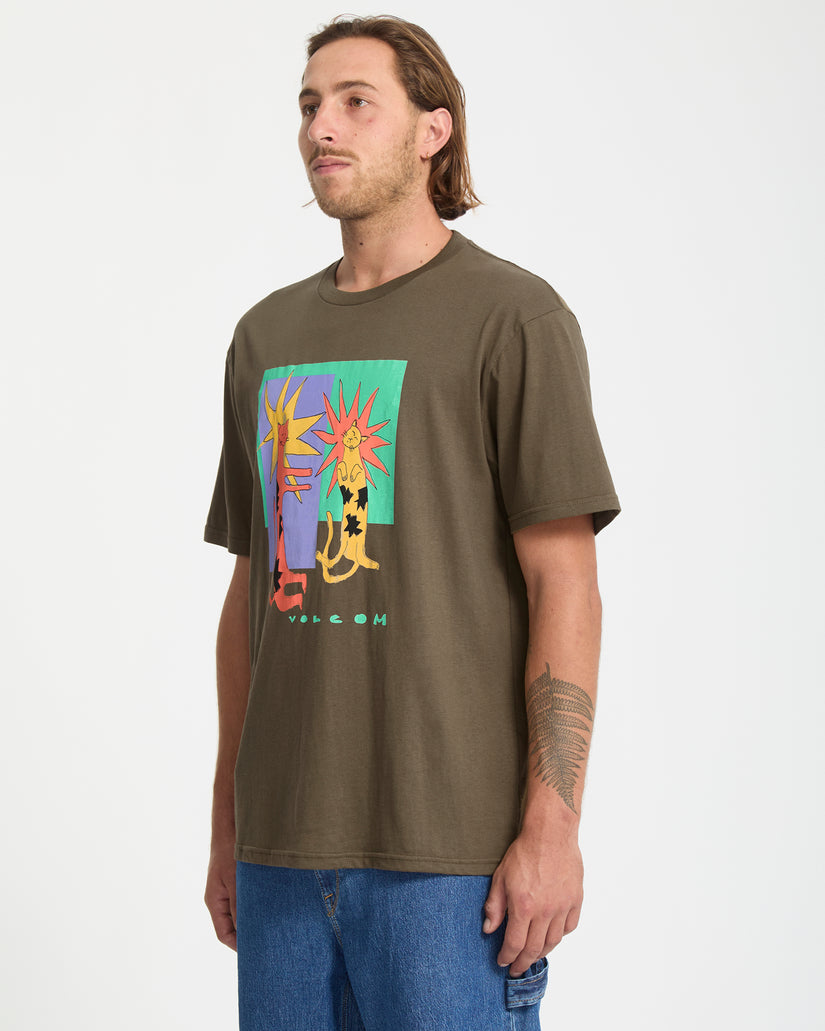 T-Shirt Longo Cats - Sage Leaf