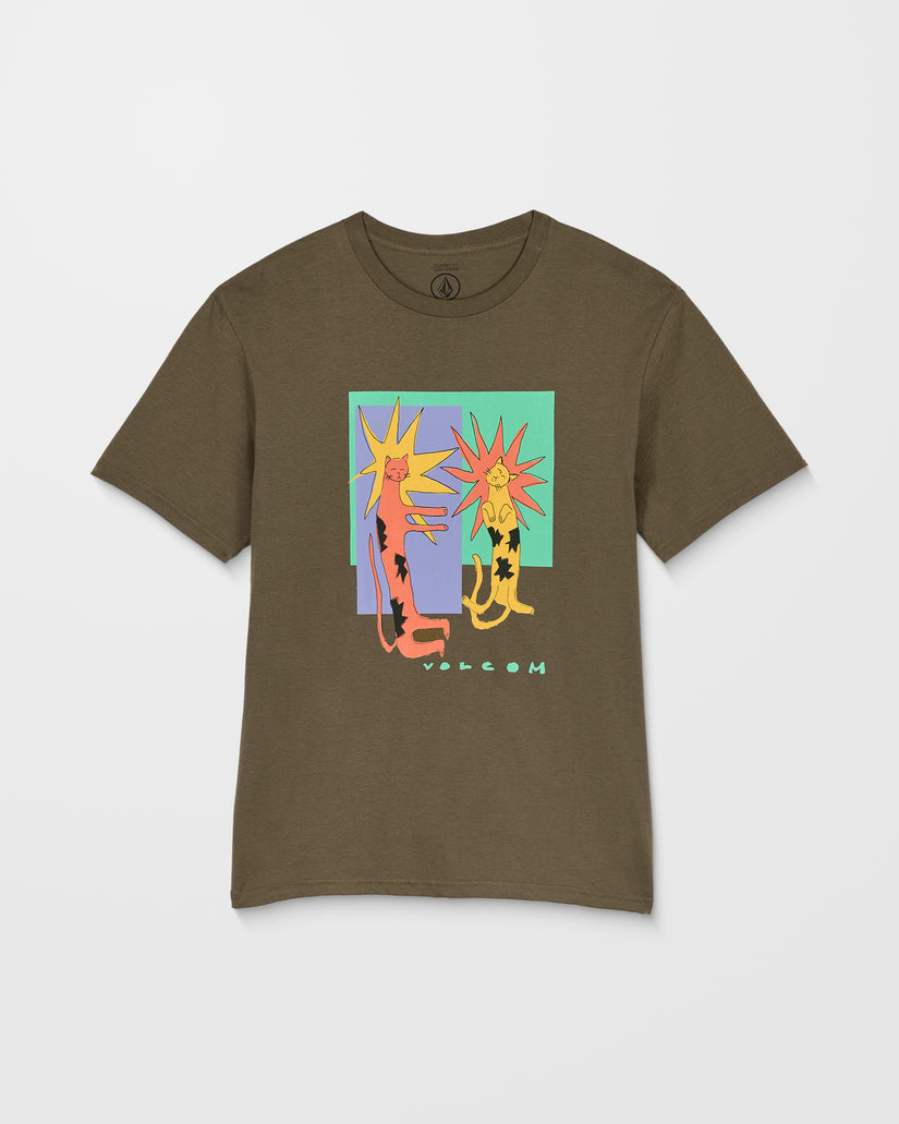 T-Shirt Longo Cats - Sage Leaf