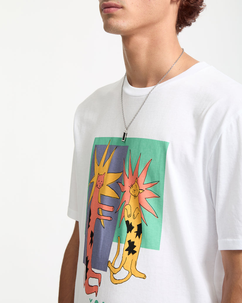 T-Shirt Longo Cats - White