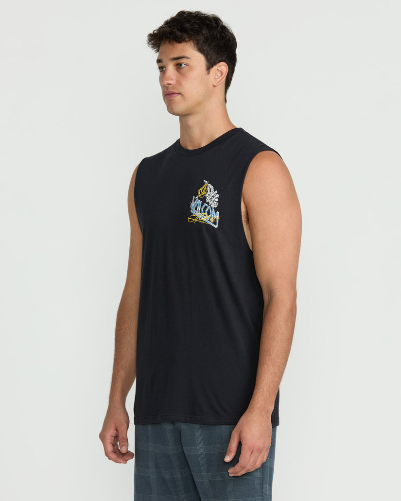 T-Shirt Dropped This Sleeveless - Antique Black
