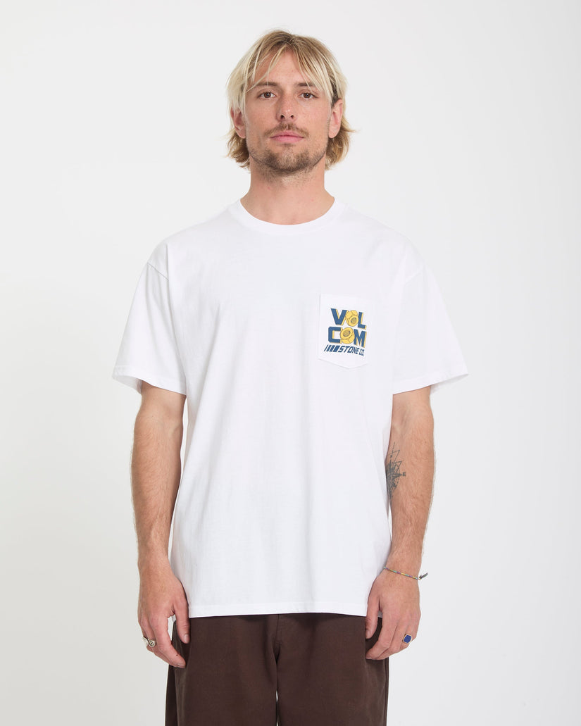T-shirt Parted Out Pocket - White