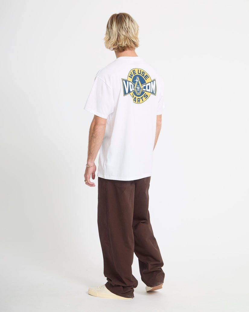 T-shirt Parted Out Pocket - White