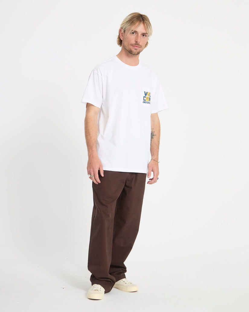 T-shirt Parted Out Pocket - White