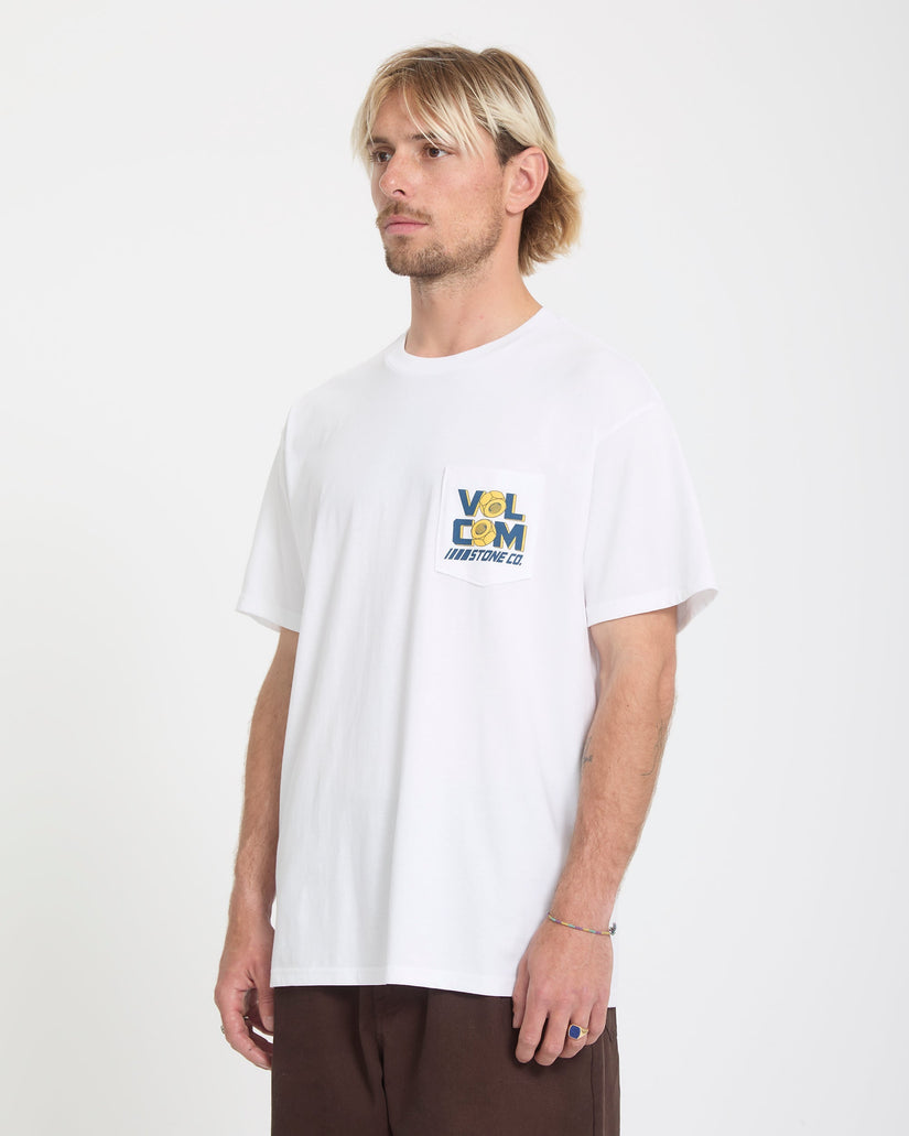 T-shirt Parted Out Pocket - White