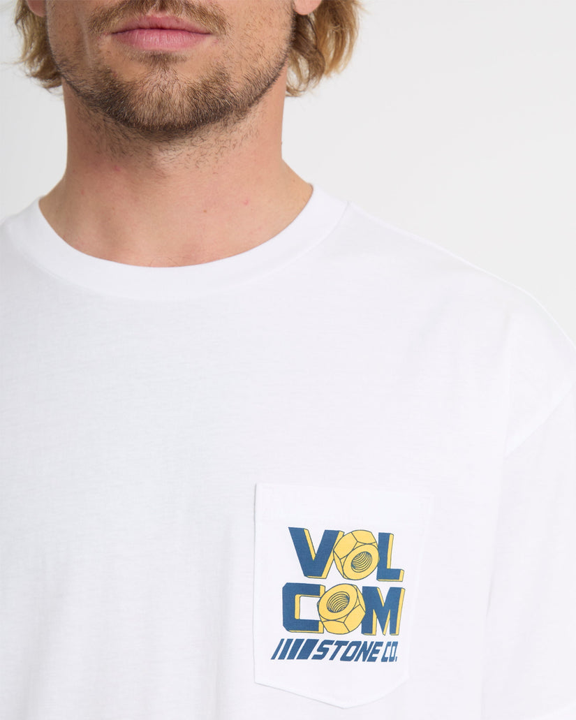 T-shirt Parted Out Pocket - White