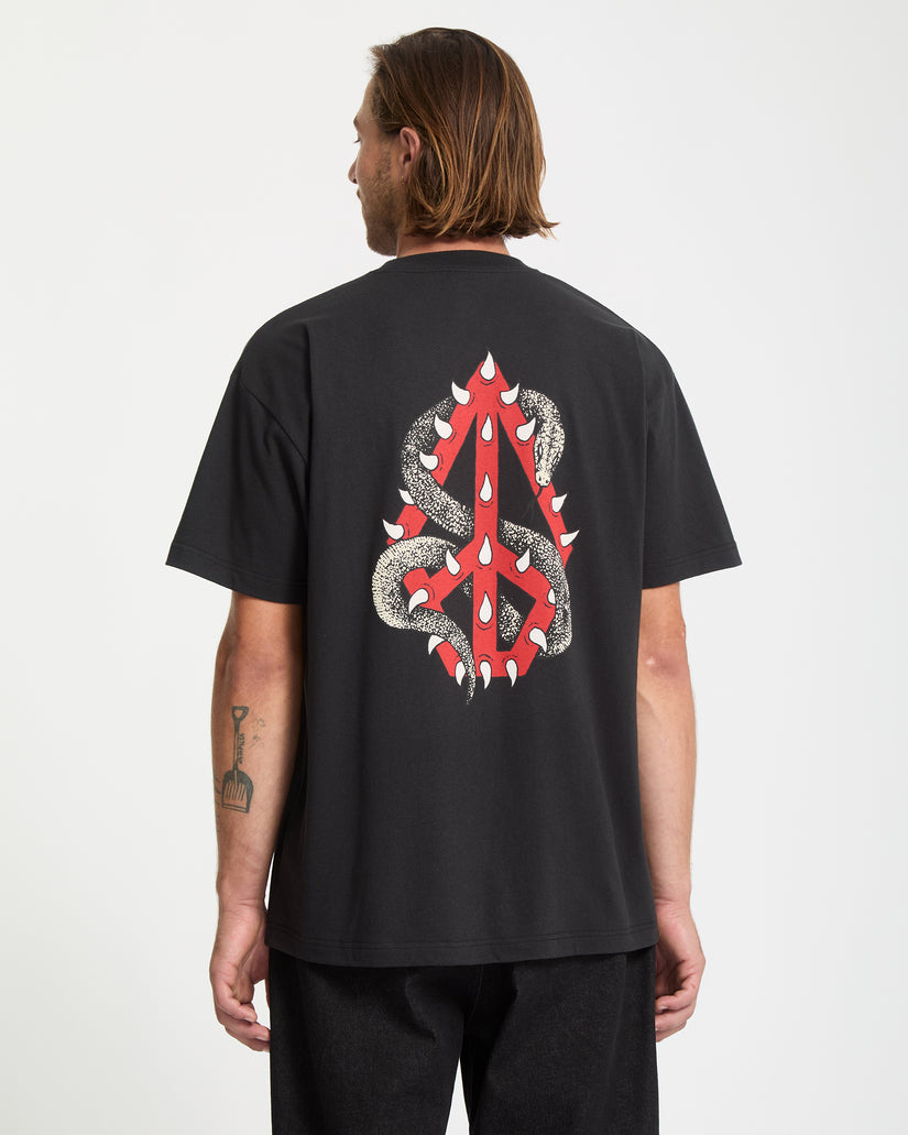 T-Shirt Snake Peace - Black