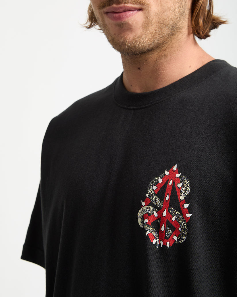 T-Shirt Snake Peace - Black