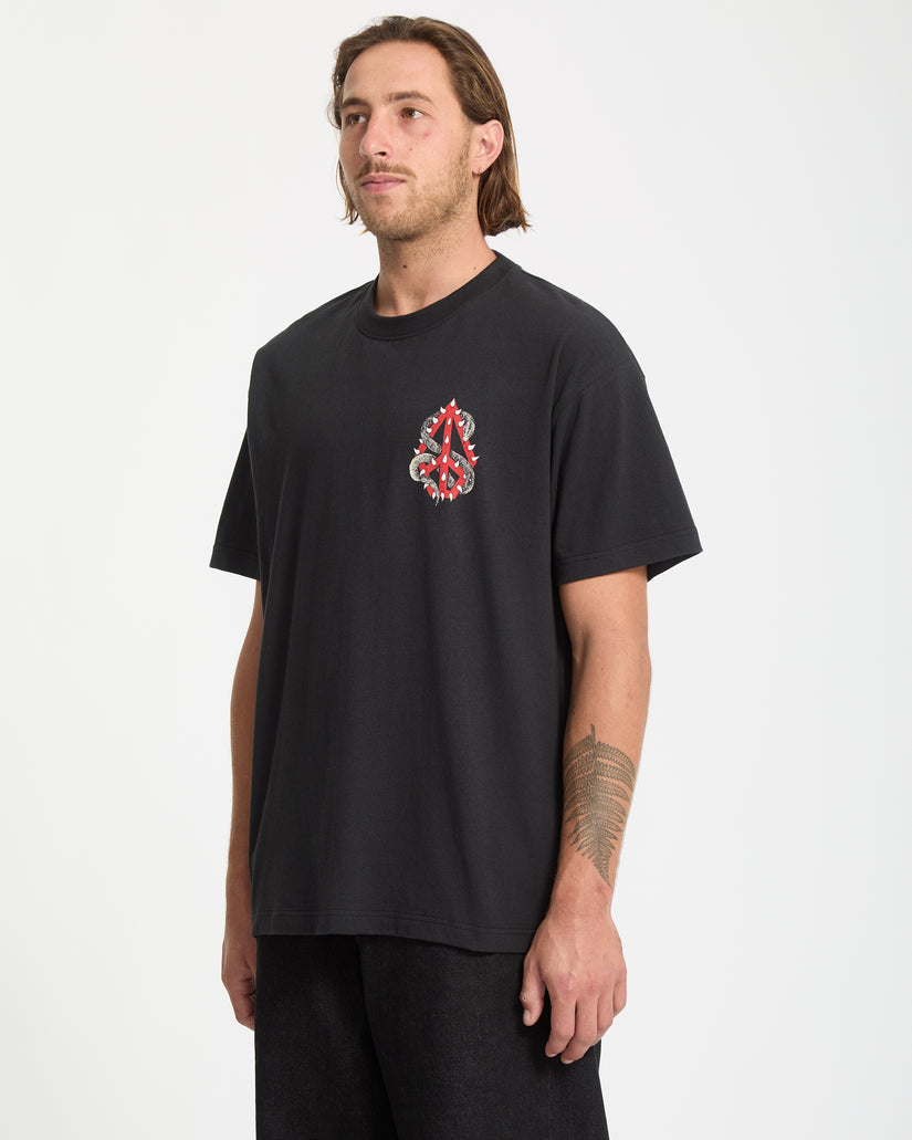 T-Shirt Snake Peace - Black