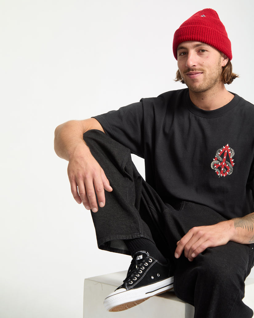 T-Shirt Snake Peace - Black