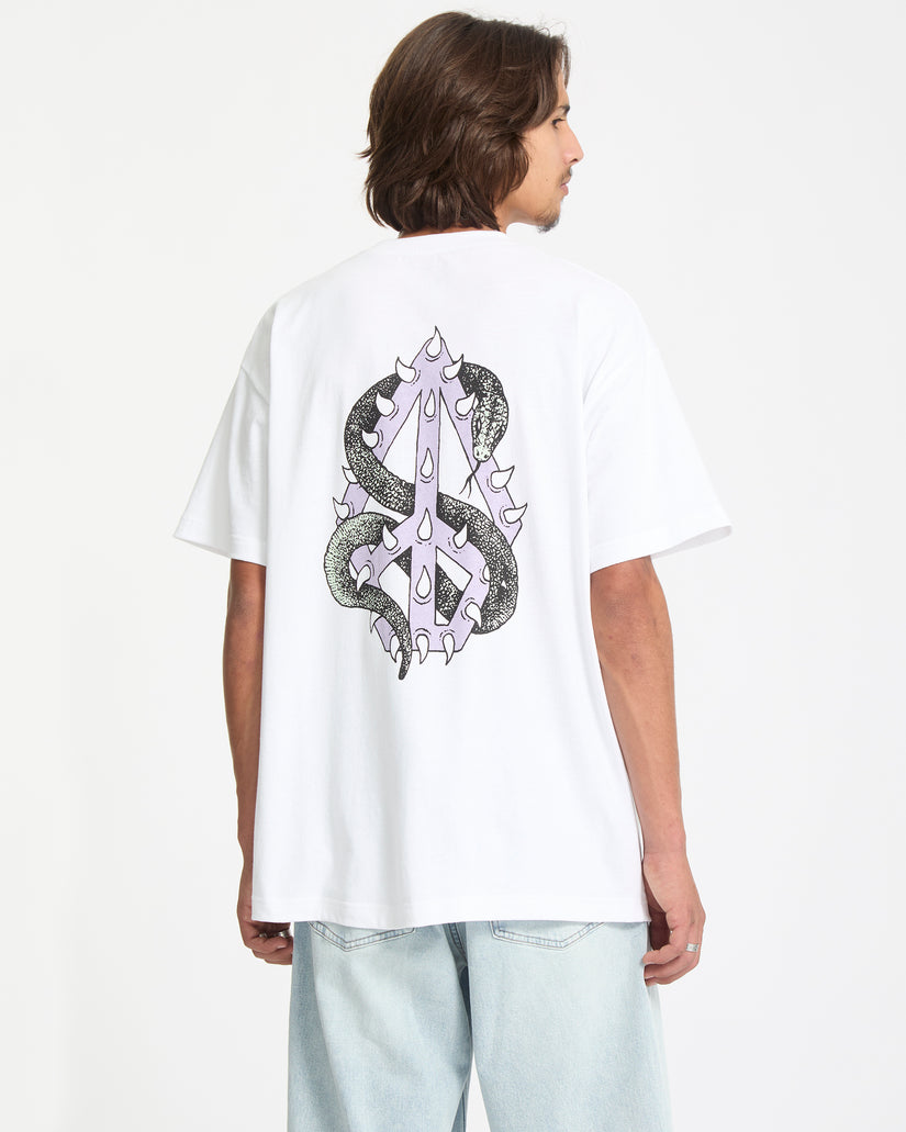 T-Shirt Snake Peace - White